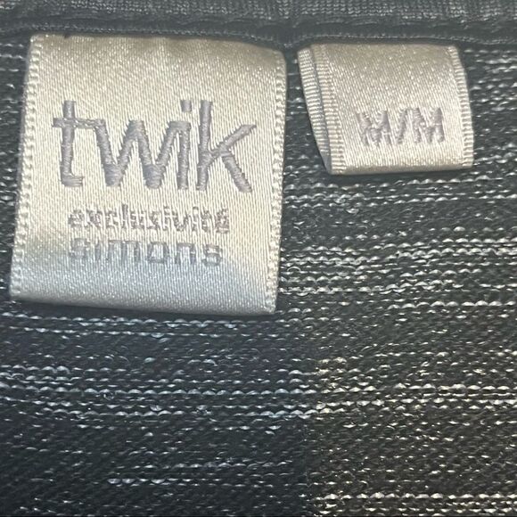 𝅺TWIK by Simons sweater dress long sleeve scoop neck black gray marled size M - Picture 5 of 15